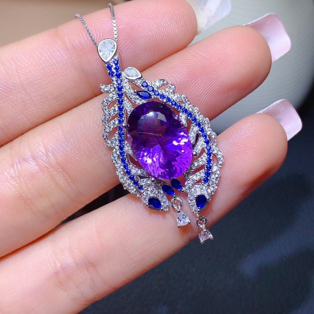 Elizabeth Taylor Style Amethyst Necklace Deep Purple Gemstone Pendant for Women Elegant Jewelry