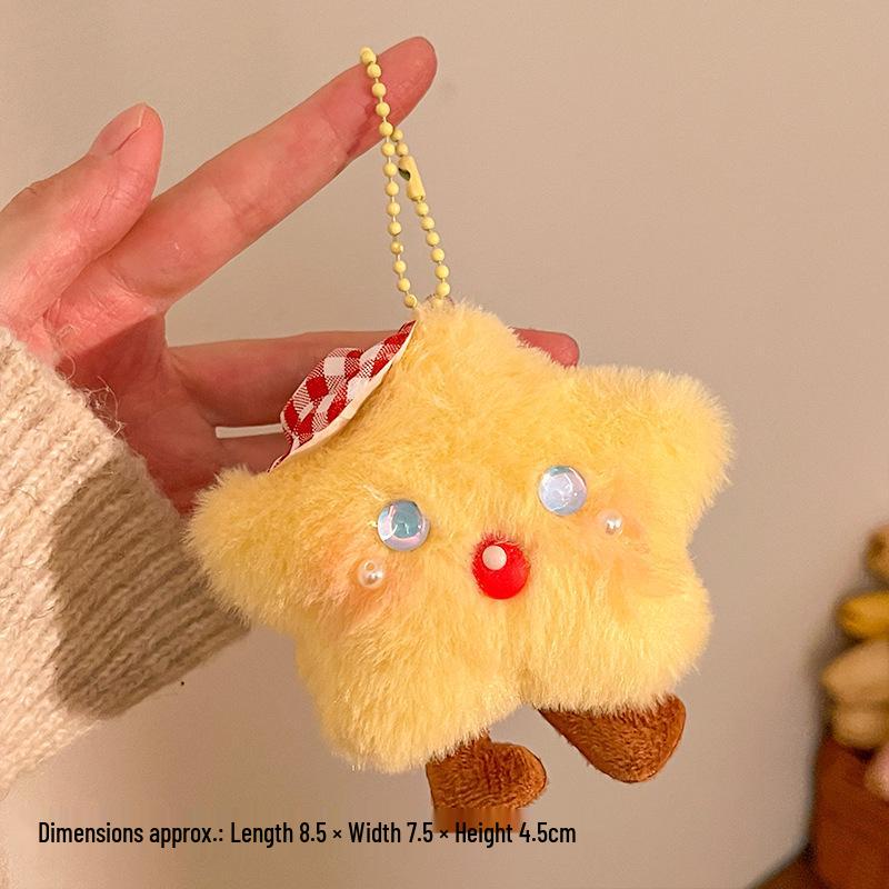Adorable Plush Star Doll Keychain - Cute Backpack Accessory