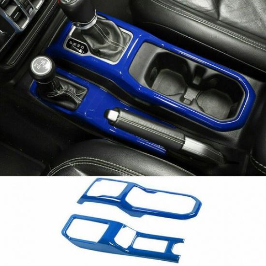 Blue Center Console Gear Shift/ 4WD Cover Trim for Jeep Wrangler JL JLU JT 2018+