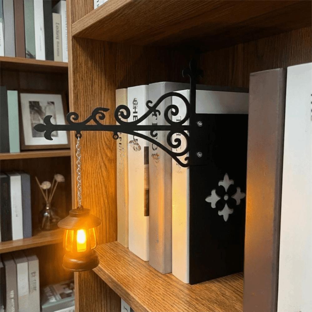 Metal Bookshelf Lantern Light Warm Yellow Library Reading Lamp Bookshelf Ghost Light Reading
