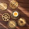 Kreative Lotusblumen-Getränkeuntersetzer aus Holz, rund, Tassenunterlage, Tischset für Tee, Kaffeetasse, Tischset, Heimdekoration, Küchenzubehör