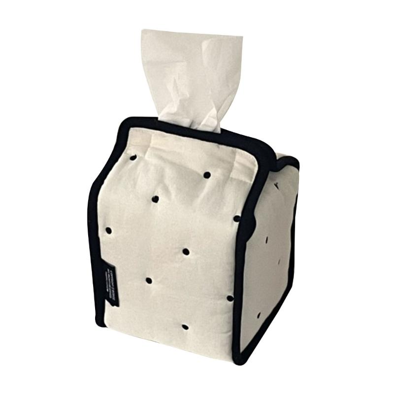 

Soft Cotton Standing Tissue Dispenser Modern Striped Pattern Easy to Cleaning Kitchen Countertop Organizers