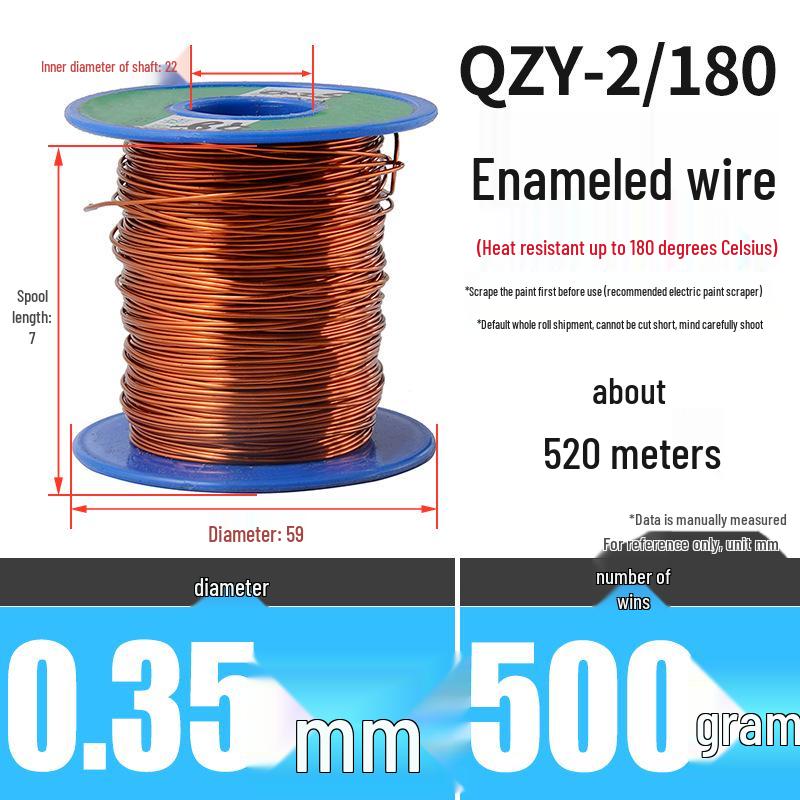 180° Värmebeständig Emajlert Rund Koppartråd, QZY-2/180