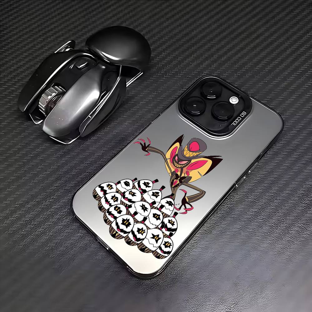Sir Pentious H-Hazbin H-Hotel Phone Case For iPhone 17, 16,15,14,13,12,11 Plus,Pro Max, Colorful Silver Funda Cover iPhone14