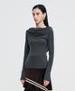 Cowl Neck Soft Slim Hoodie _ Charcoal