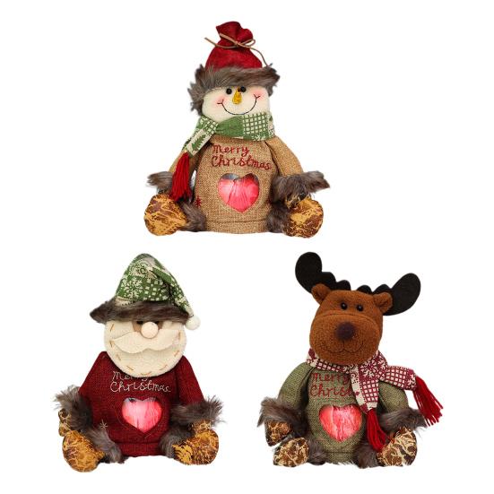 Christmas Gift Bag Santa Claus Deer Snowflake Shape Candy Bag Zipper Design Reusable Fabric Xmas Storage Bag