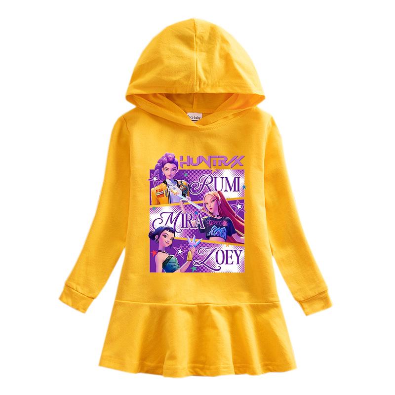 Kpop Demon Hunter Rainbow Princess Hooded Dress for Girls