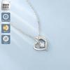 KRKC&CO Necklace for Women - Open Heart Pendant with VVS1 Moissanite, Sterling Silver 925, Platinum Finish, Hypoallergenic, Adjustable Length (40+5cm)