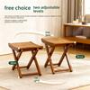 Portable Folding Bamboo Shower Stool - Spa-Style Foldable Bath Seat for Showering, Shaving, & Sauna Use, Natural Bamboo Design