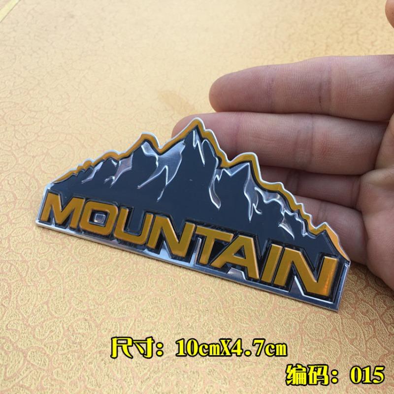 New 4-wheel drive modified tail mark Snow mountain mark Metal car sticker rear mark