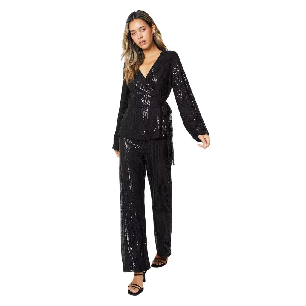 Dorothy Perkins Womens/Ladies Sequin Waist Tie Wrap Top