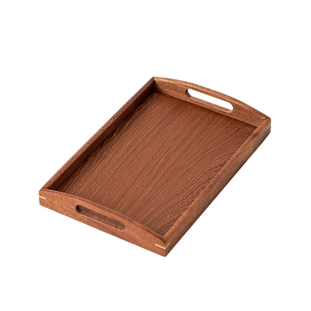 Heavy Duty Wooden Trays Ebony Food Plate New Storage Tray Fruit Snack