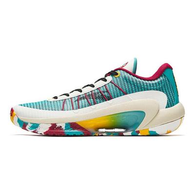 Three Points Rain Lite V2 Shock Absorption Low Top Basketball Shoes Men Sneakers Green White Red 112431603Q-6