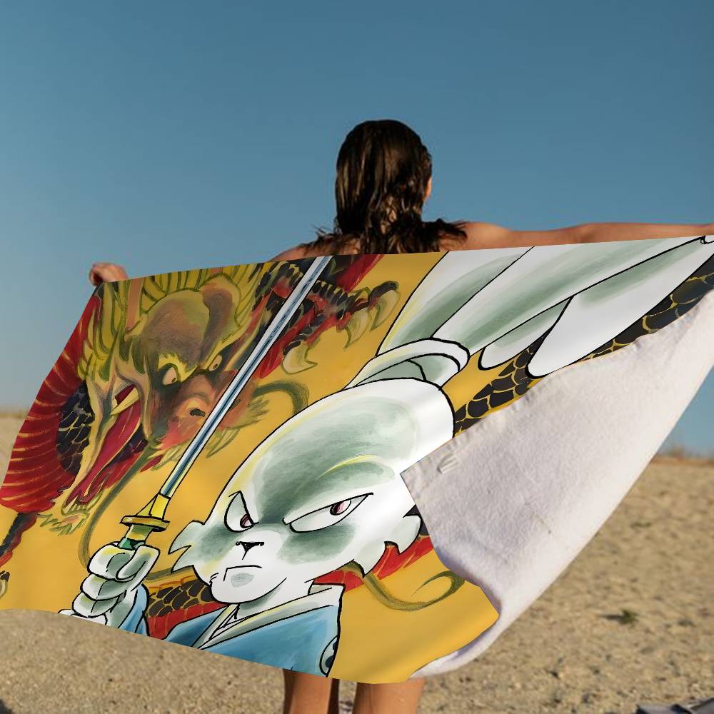 Usagi Yojimbo Microfiber Printed Beach Towel Mountain Climbing Yoga Beach Swimming Running Absorbent Soft Towel