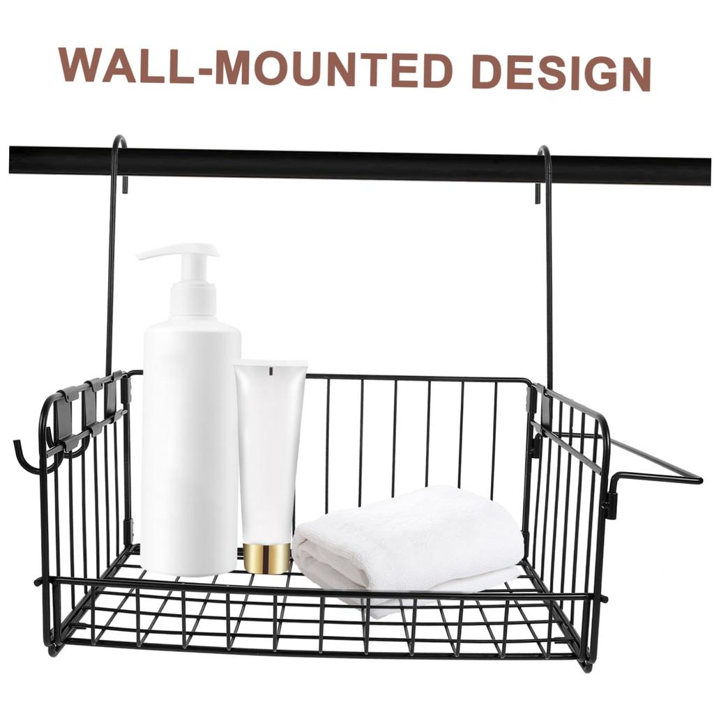 LEDMOMO Bathroom Hanging Basket, Wire Basket, Large Capacity, Steel, Rust-Resistant, for Bathroom, Kitchen, Washroom, Towels, Shampoo Bottles, Storage