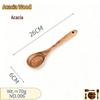 Conjunto de Espátula e Colher de Madeira de Acácia - Colher de Teca Antiaderente e Escorredor de Macarrão