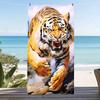 Fierce Roaring Tiger Print Beach Towel Quick Dry Towel For Swimming Pool Seaside Vacation Camping Gym Spa Picnic Travel Use