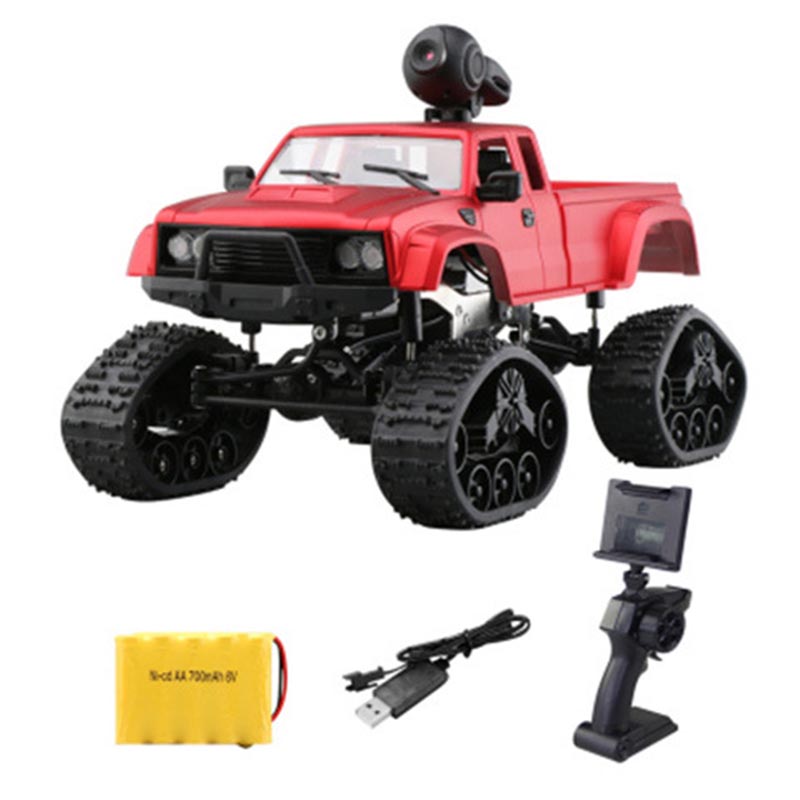 WiFi RC Truck 2.4Ghz 1/16 4WD Off-road RC Car with Front Light WiFi FPV 720P HD Camera Brushed Four-wheel Drive Off-road Toy Car