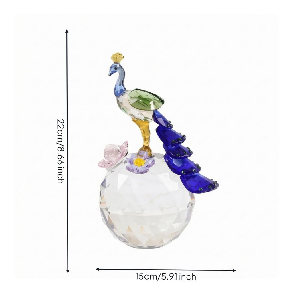 Crystal Peacock Decoration Multi-Faceted Intricate for Living Room