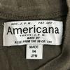 AMERICANA Japan Made Lamb Leather Back Zip Oversized Short Sleeve T Shirt Khaki XL Ladies(USED)