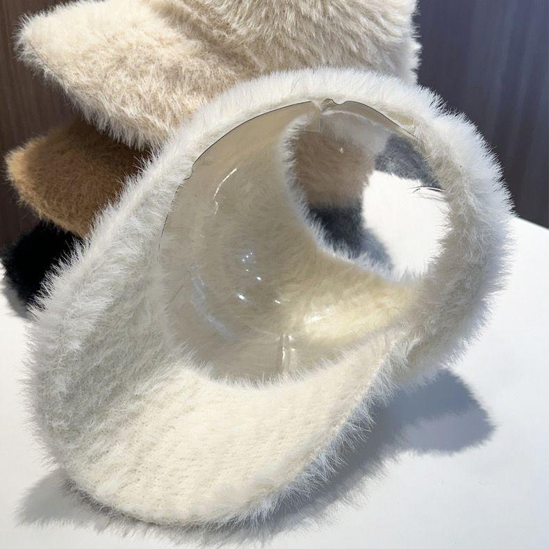 Retro Pluszowa Czapka Baseballowa z Krótkim Daszkiem Damska Jesienna i Zimowa Czapka Casual