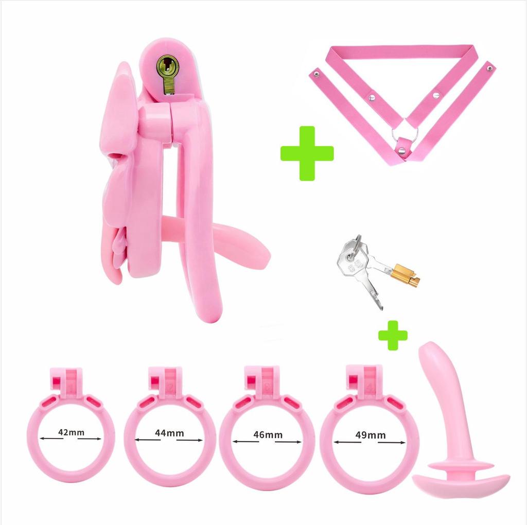 Chrysanthemum Bow Chastity Lock: Male Flat Lock and Restraint for TS Training