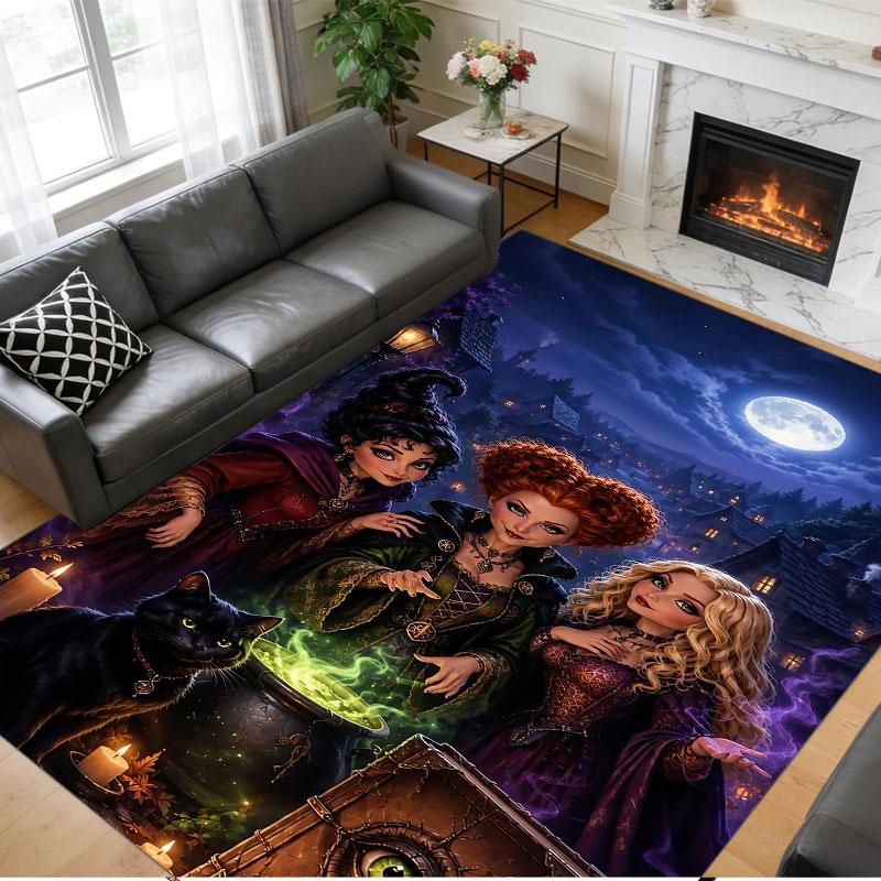 Crystal Velvet Rug Soft Non Slip Indoor Floor Mat Home DecorHocus Pocus Sanderson Sisters