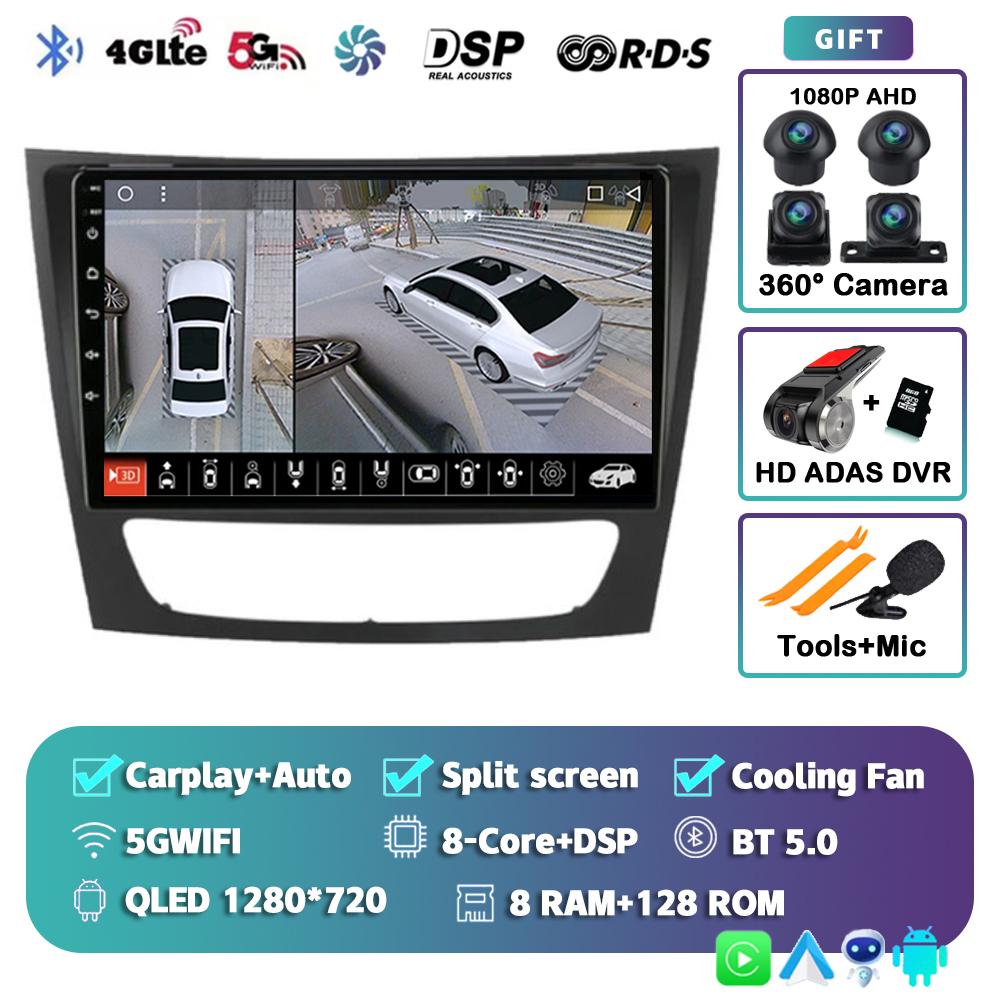 Android 14 Carplay Car Multimedia For Mercedes Benz E-class W211 E200 E220 E300 E350 E240 E270 E280 CLS CLASS W219 2 Din Stereo