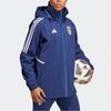 Adidas Performance Italy Condivo 22 Rain Jacket Striped Comfortable Breathable Hooded Football Shirt Men Jacket Dark-Blue HS9841