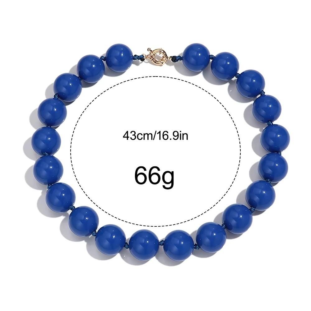 Large Beaded Necklace Acrylic Women Necklaces Retro Round Beads Choker  Jewelry Gift