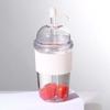 With Lid and Straw Clear Tumbler Transparent Water Bottle Drinkware Suction Cup  Sport