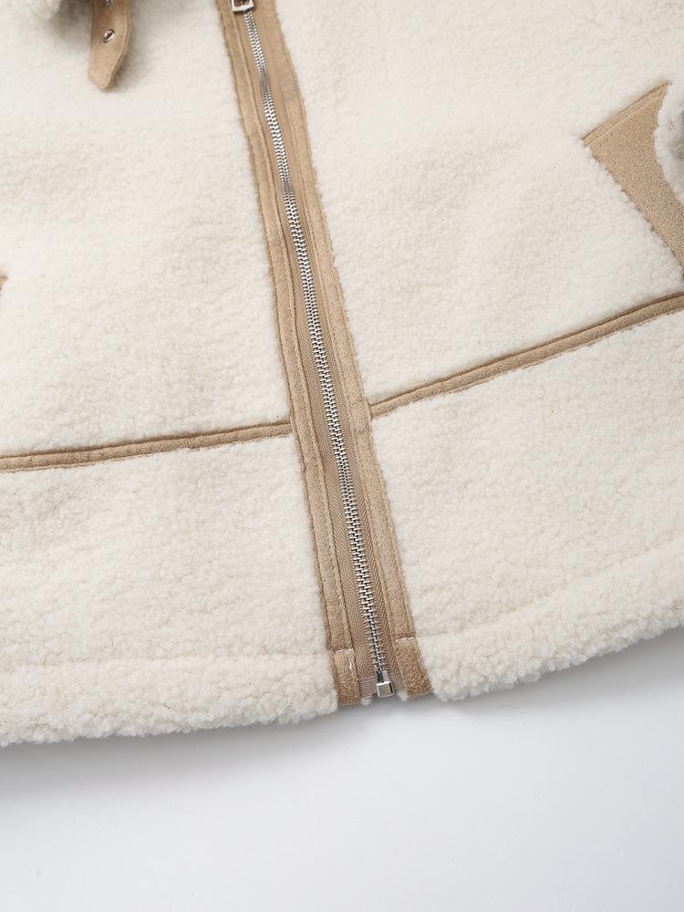 European & American Retro High Street Style Double-Sided Fleece Jacket