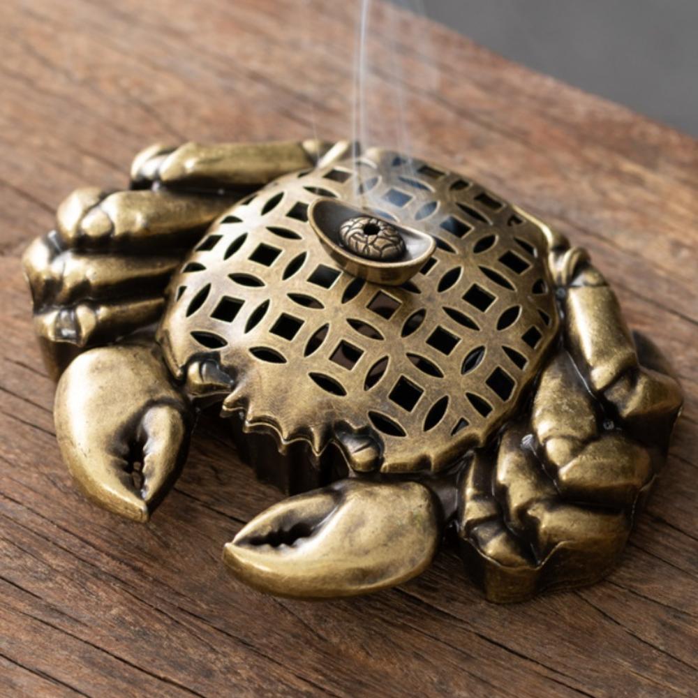 Crab Type Incense Burner Hollow Out Ancient Style Incense Holder Classical Elegance Metal Aromatherapy Stove