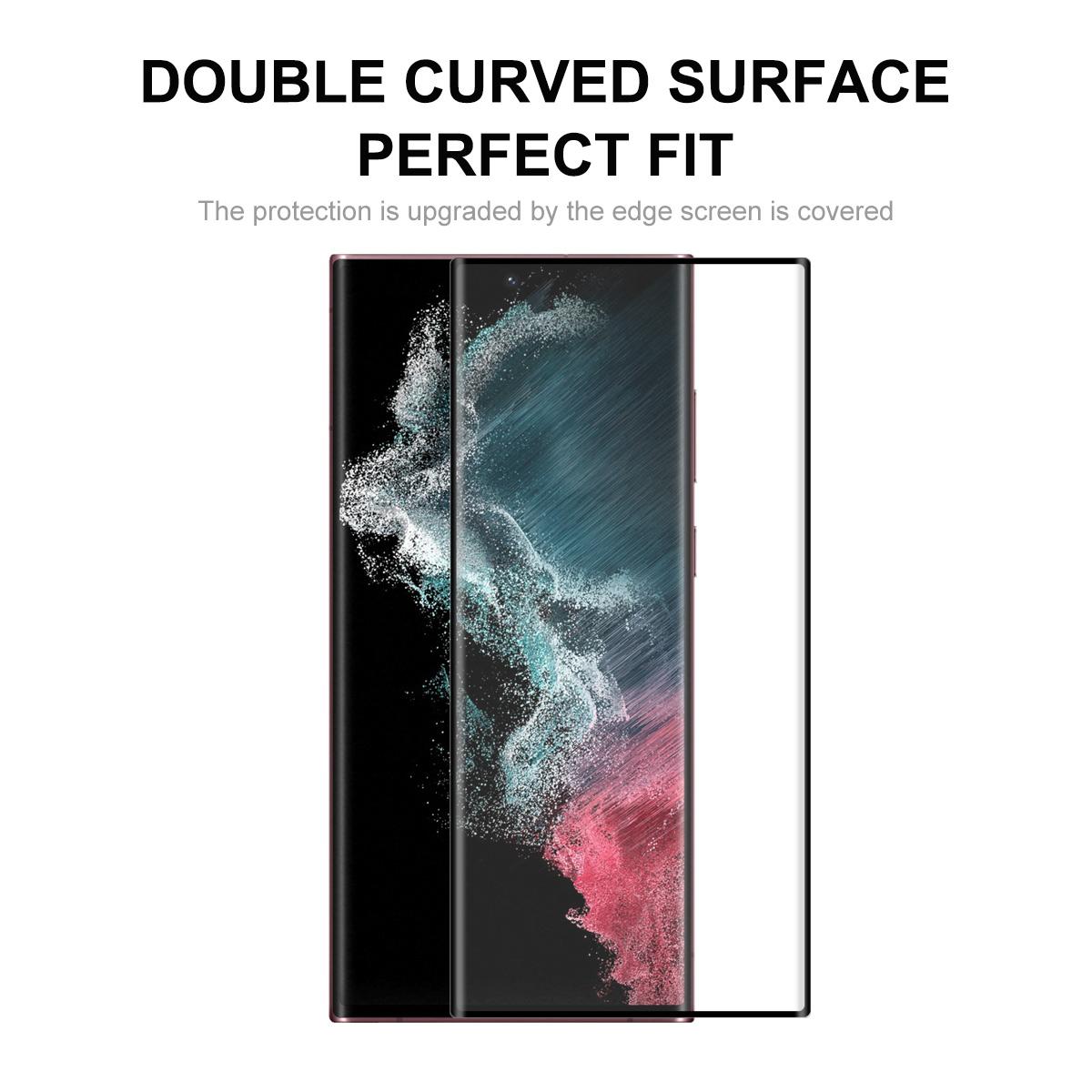 

HAT PRINCE 0.26mm 3D Curved Full Glue Tempered Glass Full Screen Protector [Support Fingerprint Unlocking] for Samsung Galaxy S22 Ultra 5G Type A