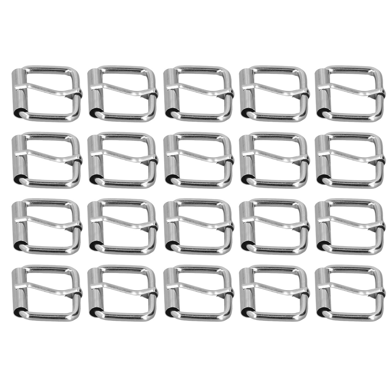 20 Boucles de Ceinture Couleur Vive Surface Brillante Robuste Durable Inaltérable Large Application Boucle Métallique 4,5 mm gray
