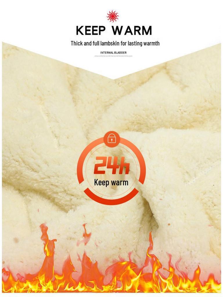 Herren-Lammwoll-Jacke mit Stehkragen und Kapuzenweste mit Fleece-Futter für mittlere und ältere Menschen