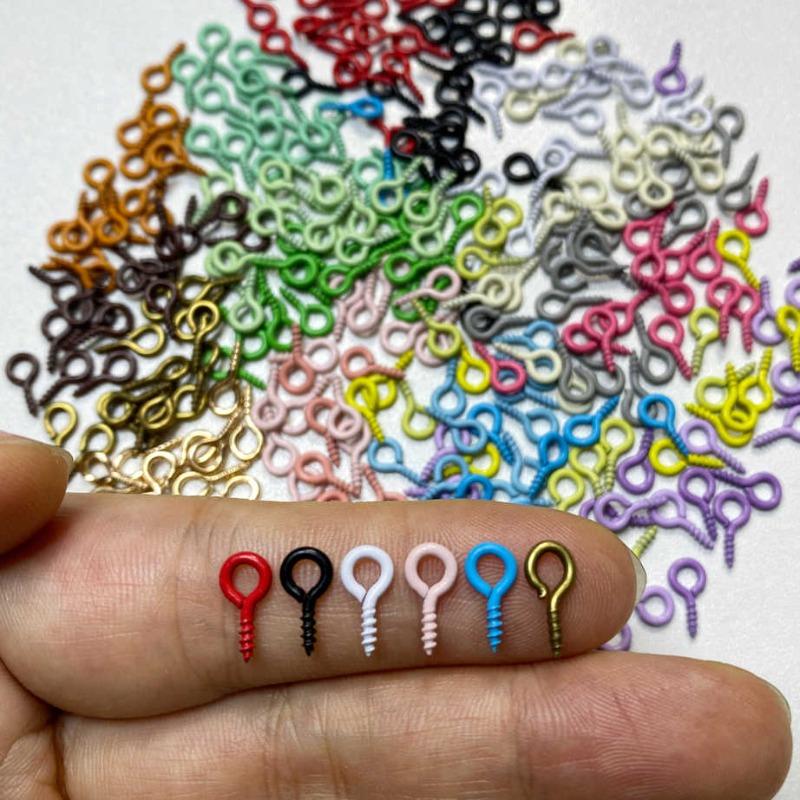 300pcs Colorful Small Tiny Mini Eye Pins Eyepins Hooks Eyelets Screw For DIY Jewelry Making Supplies Accessories
