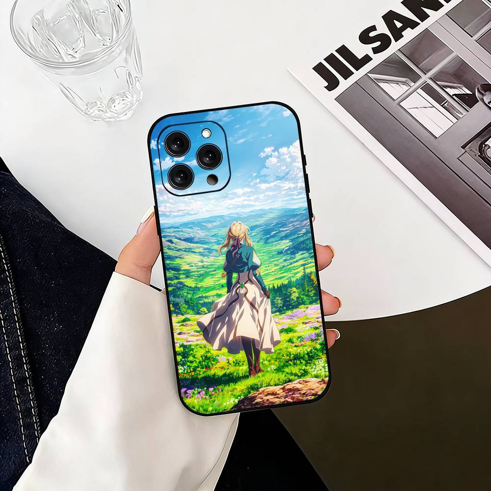 V-Violet Evergarden N-Novel Phone Case For iPhone 17, 16,15,14,13,12,11 Plus,Pro Max, Others Soft Black Cover