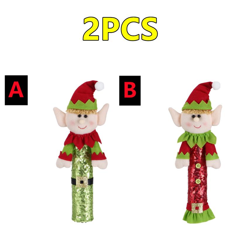 New 2/1PC Christmas Refrigerator Handle Cover Cloth Elf Santa Microwave Kitchen Fridge Door Knob Protector Xmas Decorations Home