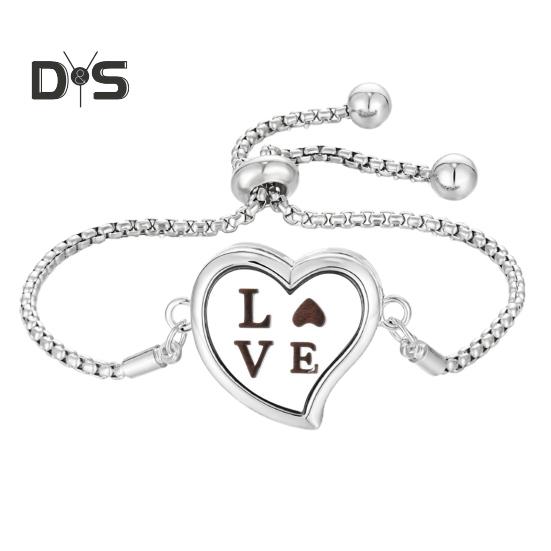 

Женский браслет регулируемый размер сердце полое украшение ароматерапия аромат диффузор браслет ювелирные изделия аксессуар B