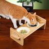Ruhan Anti-Tip Ceramic Double Cat Bowl with Stand