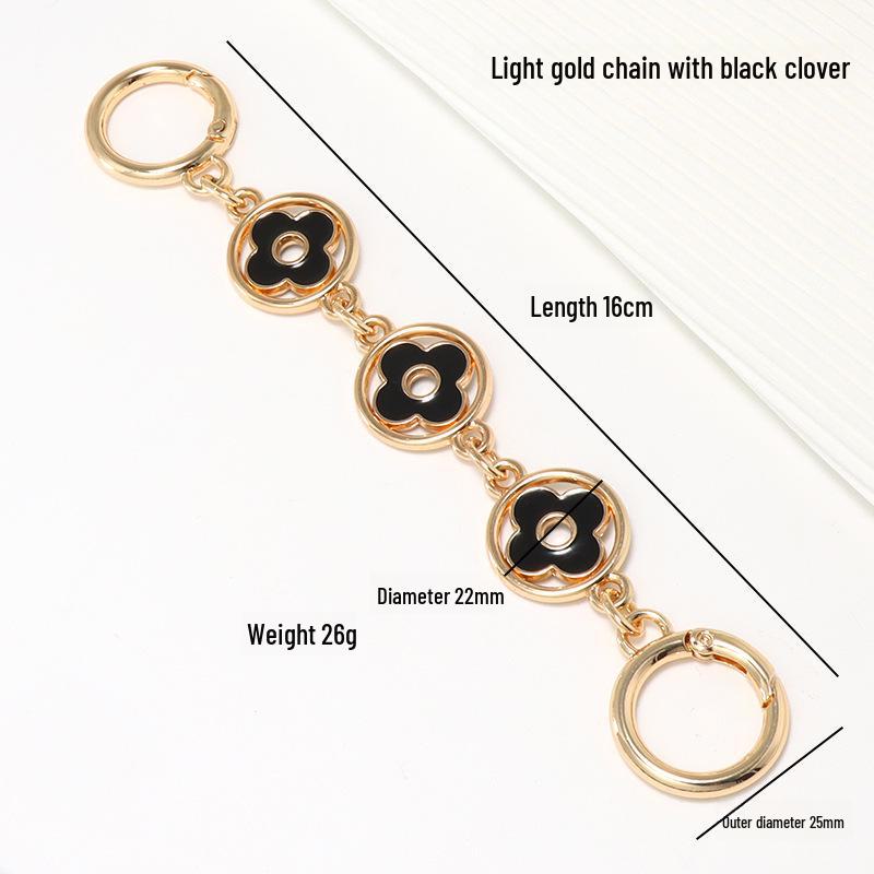 

Съемный ремешок-цепочка для сумки Клевер на удачу - Универсальный декоративный металлический аксессуар для сумки через плечо и рюкзака