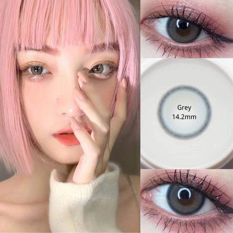 

Контактные линзы серо-синего цвета Натуральные мягкие линзы, используемые ежегодно, 14,2 мм