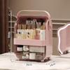 Large Capacity Dustproof Cosmetic Storage Box with Desktop Drawer for Skincare and Makeup