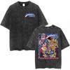 Anime Washed Vintage T Shirts Jojo Bizarre Adventure Tshirt Manga Giorno Giovanna Streetwear Men Women Casual Oversized T Shirt