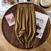 Pantaloni a Quadretti Arlecchino Estivi da Donna in Cotone e Lino Stile Letterario Retrò Sezione Sottile Casual Larghi Pantaloni a Nove Quarti
