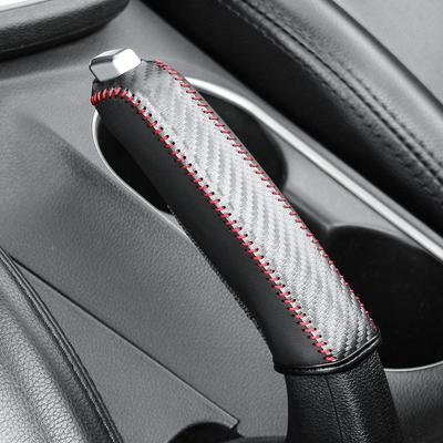 Carbon Fiber Style Nahk Käigurattad Käsipiduri kate Auto sisemus Mitsubishi Outlander ASX RVR Pajero Lancer Opel astra h J g Mokka jaoks
