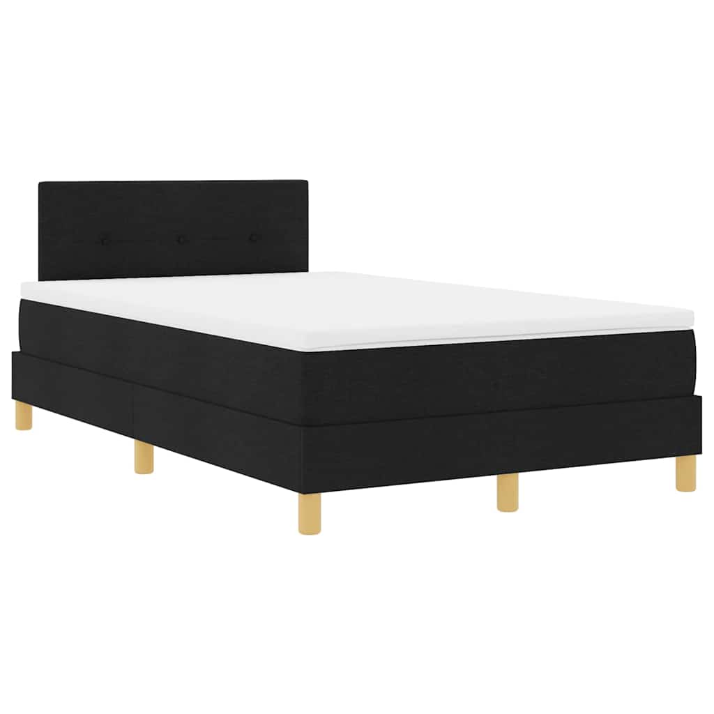Box Spring Bed with Pillow Black 120 x 190 cm Fabric