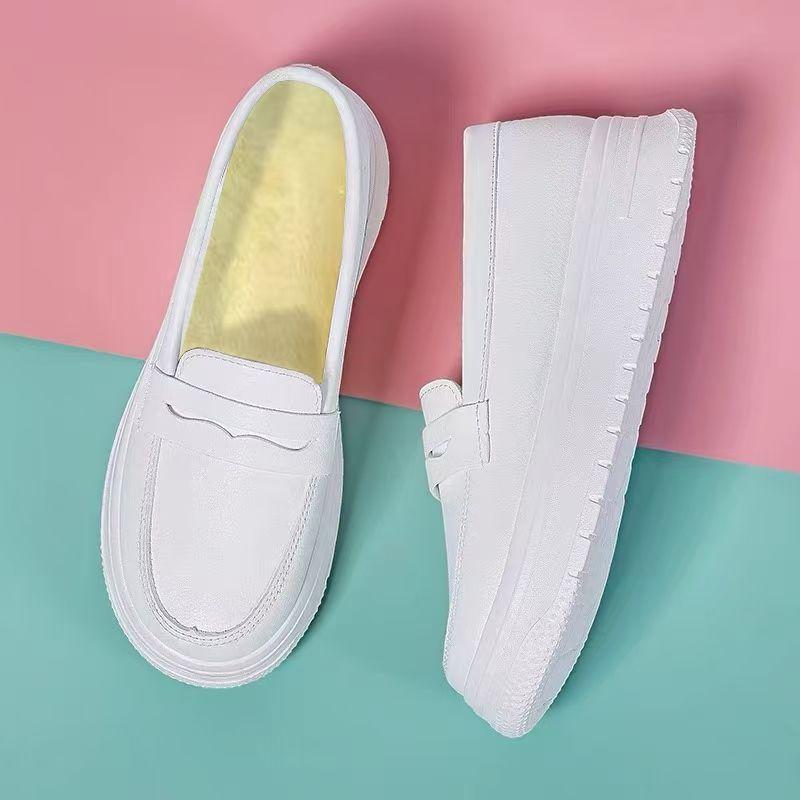 Hospital autumn and winter soft bottom breathable not tired feet deodorant non-slip stepping on shit feeling thick sole large size velvet nurse shoes