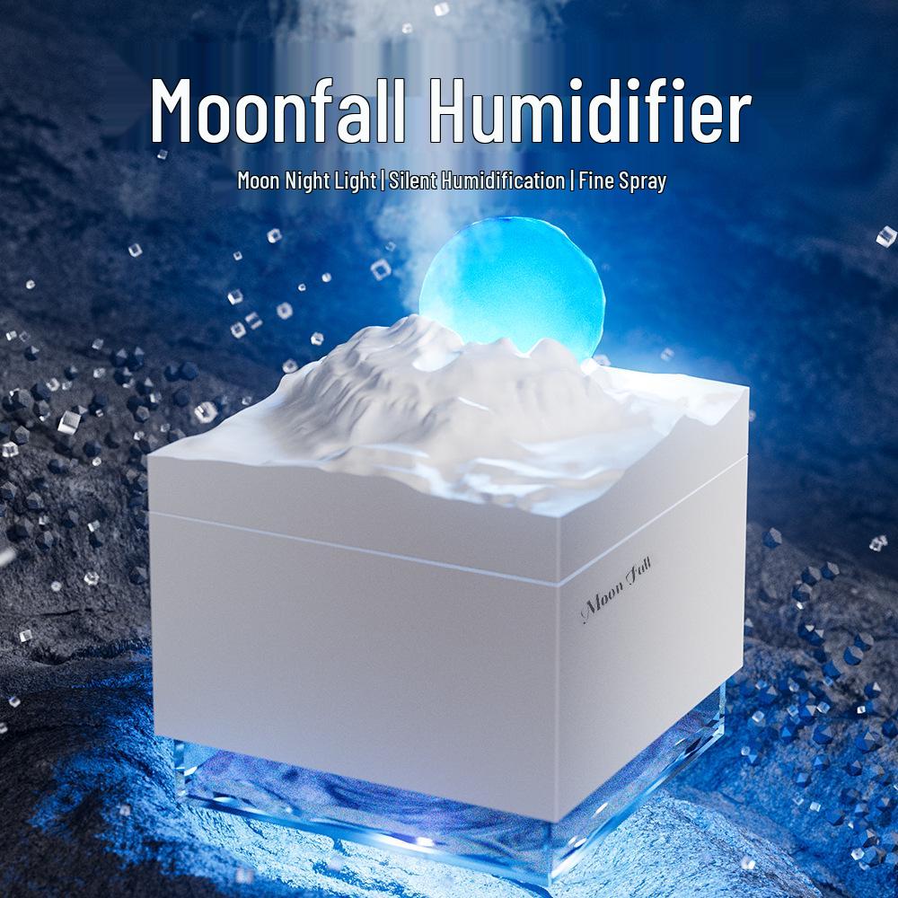 New Moon Large-Capacity Desktop Humidifier - Meteorite Design for Bedroom & Office